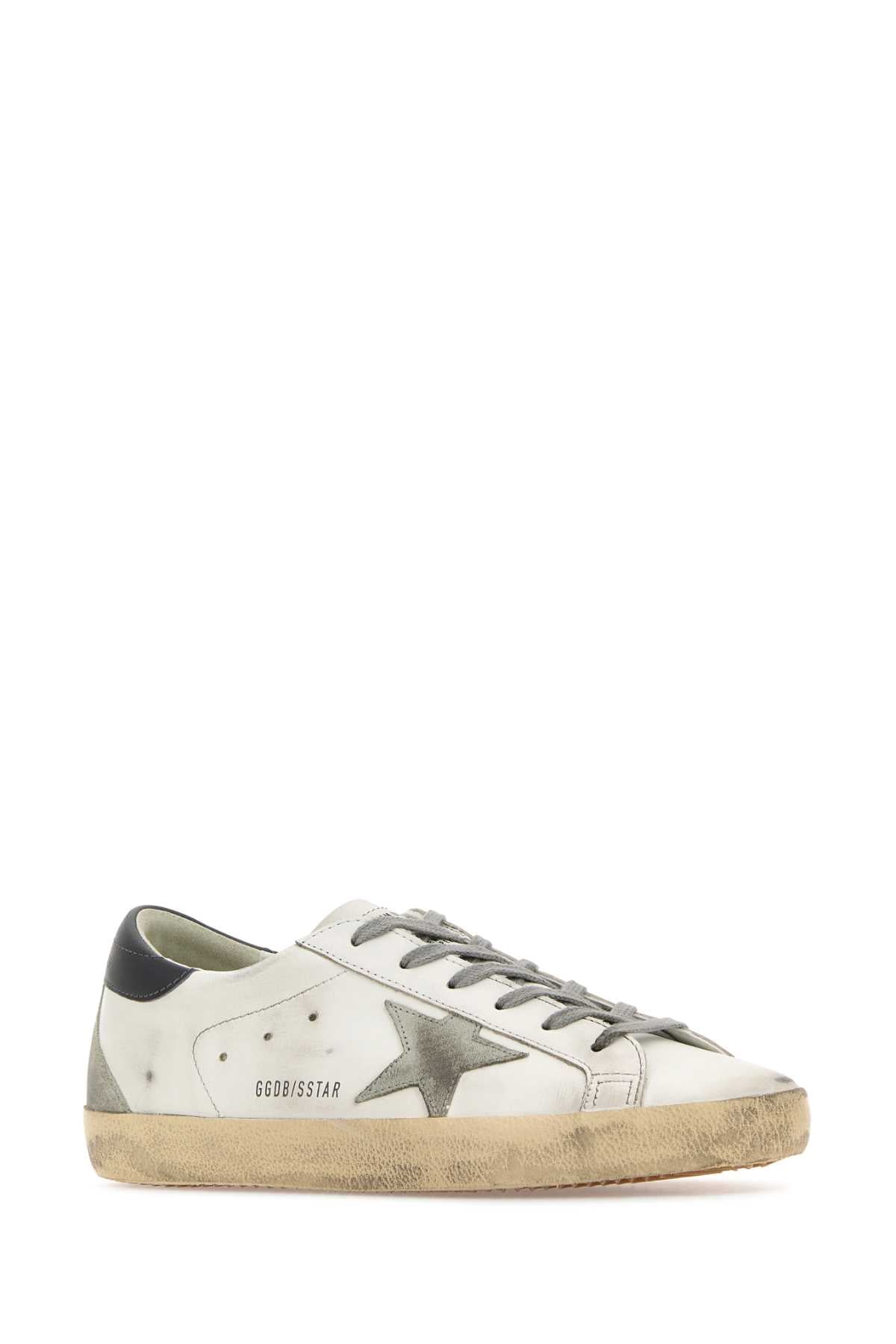 Whiteicedarkgray Cow Leather Sneaker