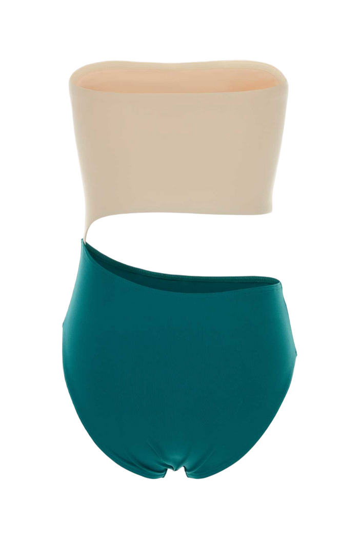 Two-Tone Stretch Nylon Double Swimsuit Persane/percale Costumi Da Bagno