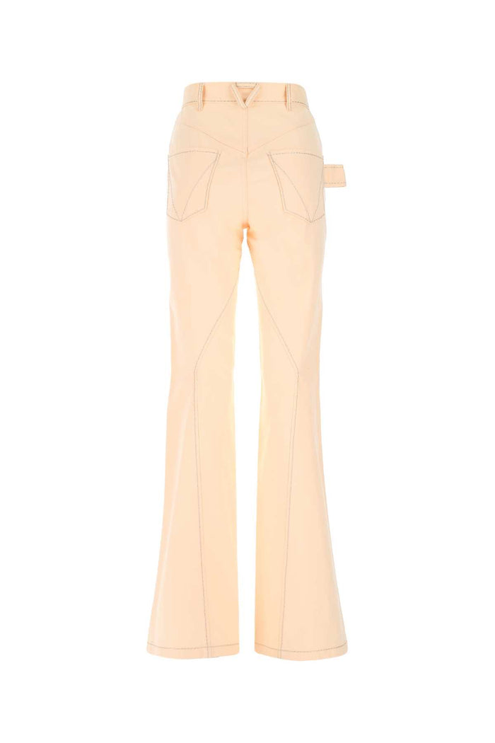 Peach Cotton Wide Leg Pant Pink Exterior: Pantaloni