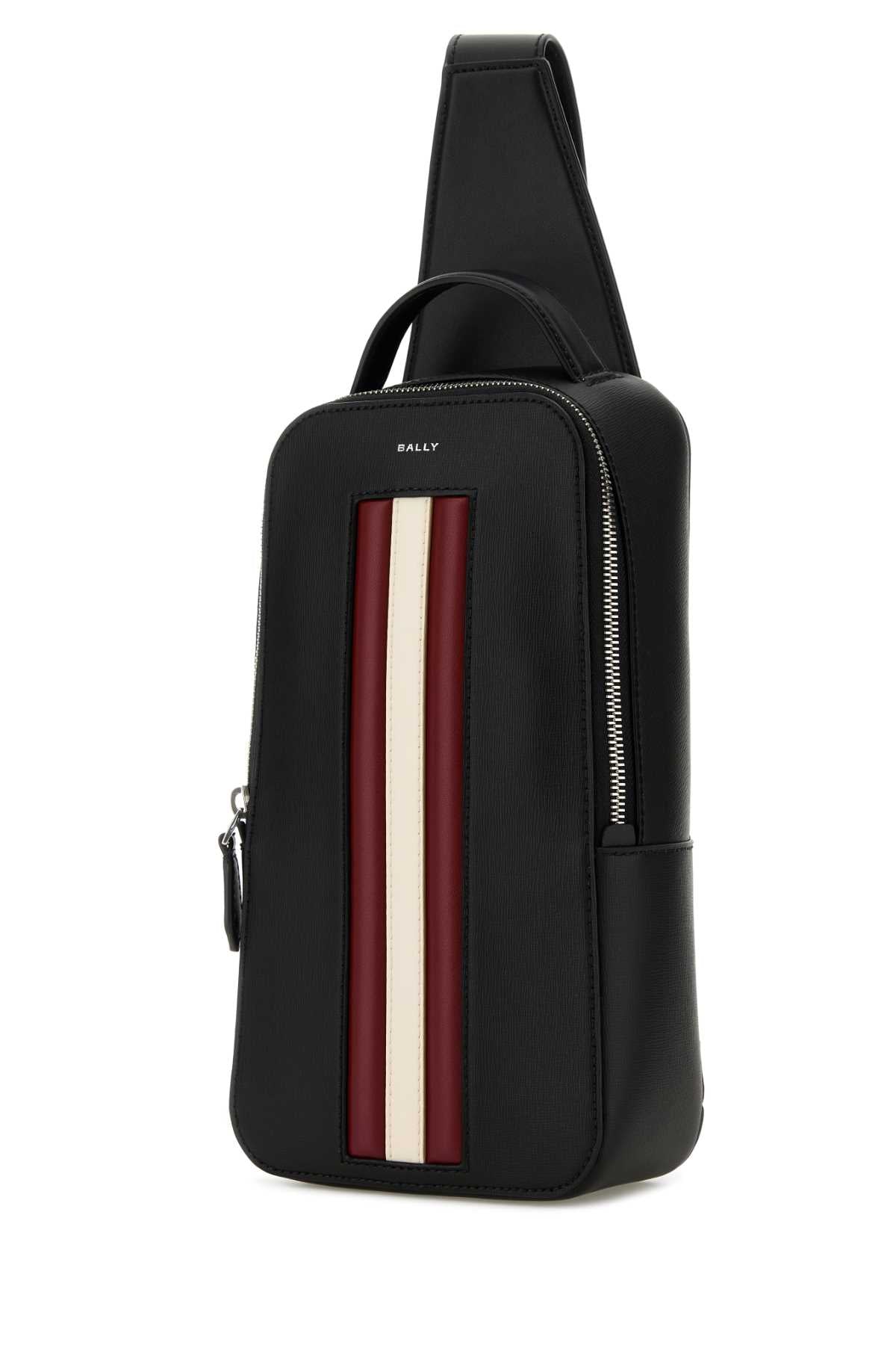 Black Leather Crossbody Bag Rec.bovineleat.polyamide Borse A Mano