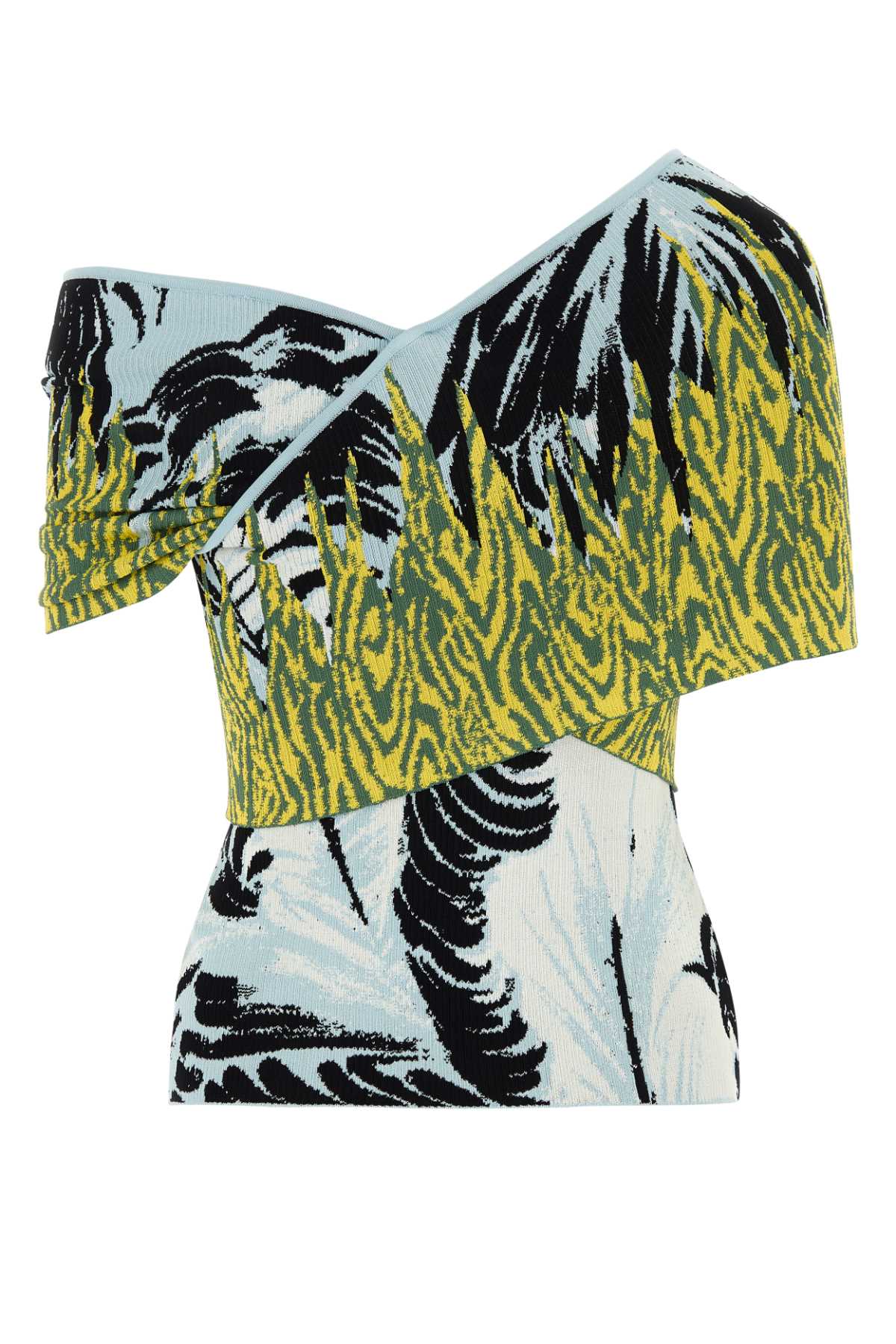 Embroidered Jacquard Top Multiyellow Maglie