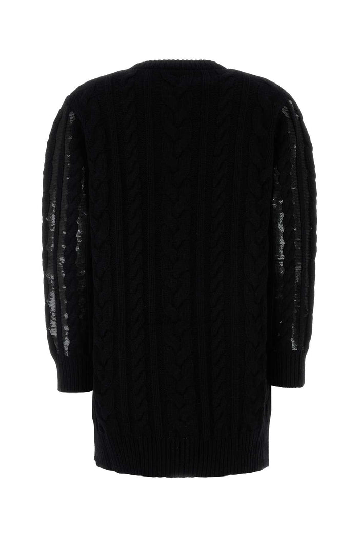 Black Wool Blend Mambo Sweater Dress Nero Exterior: Cashmere Maglieria