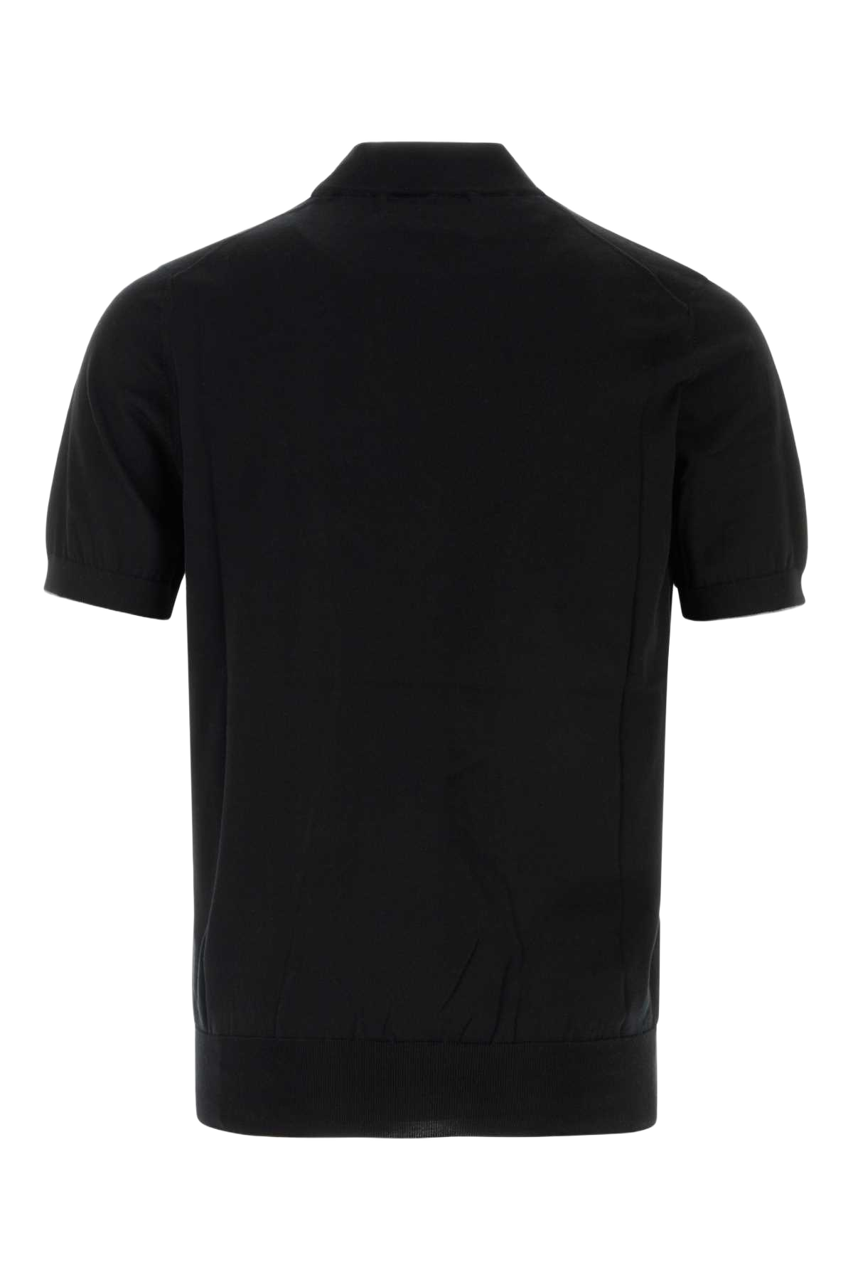 Black Knit T-Shirt Nero Exterior: Cotton Maglieria