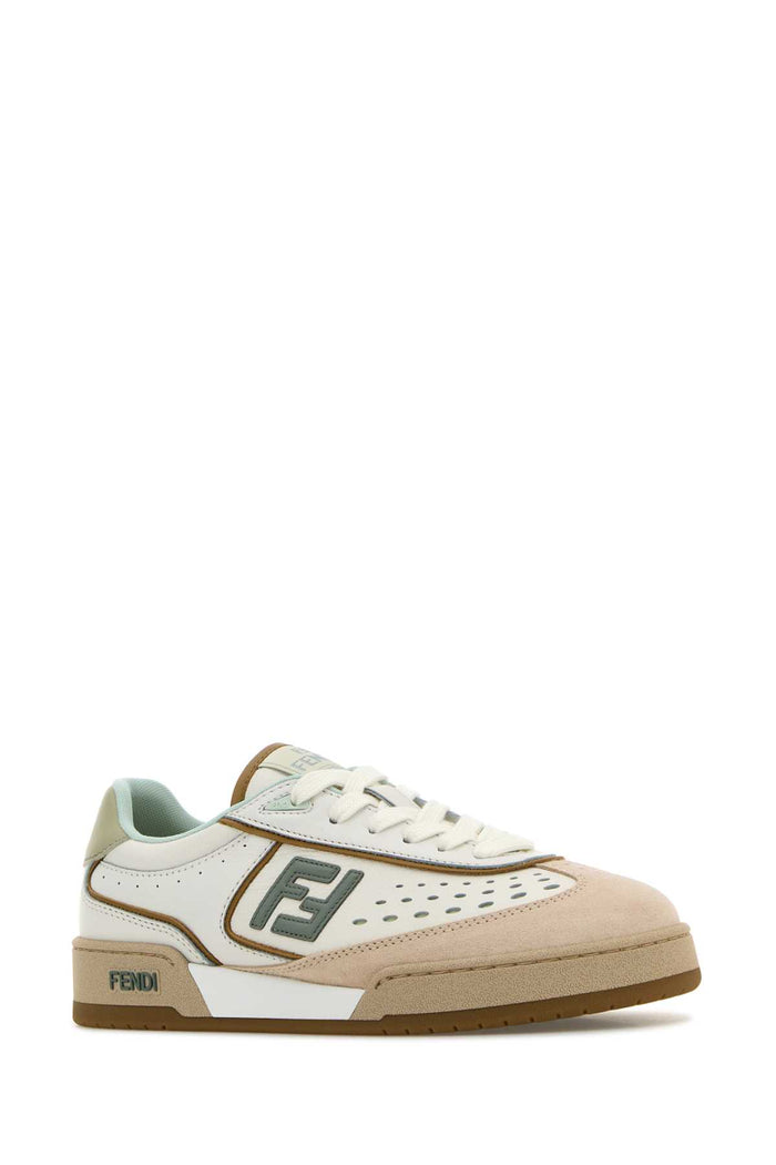 Multicolor Leather Fendi Match Sneakers Sage