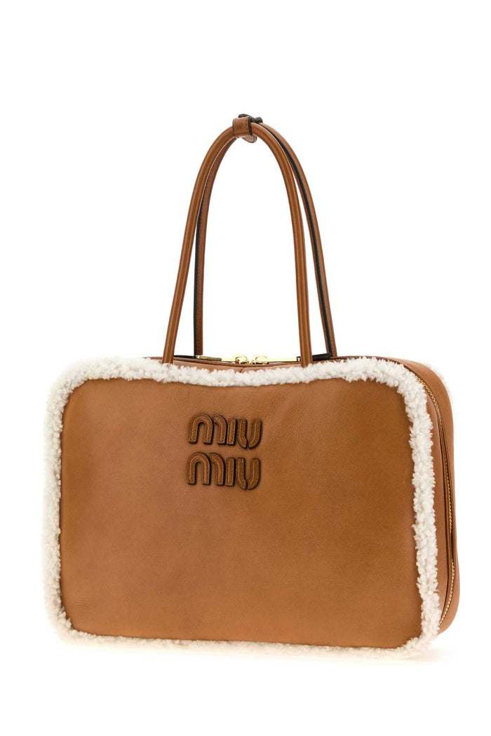 Camel Leather Beau Handbag Cognacnaturale Ovisariesaries Borse A Mano