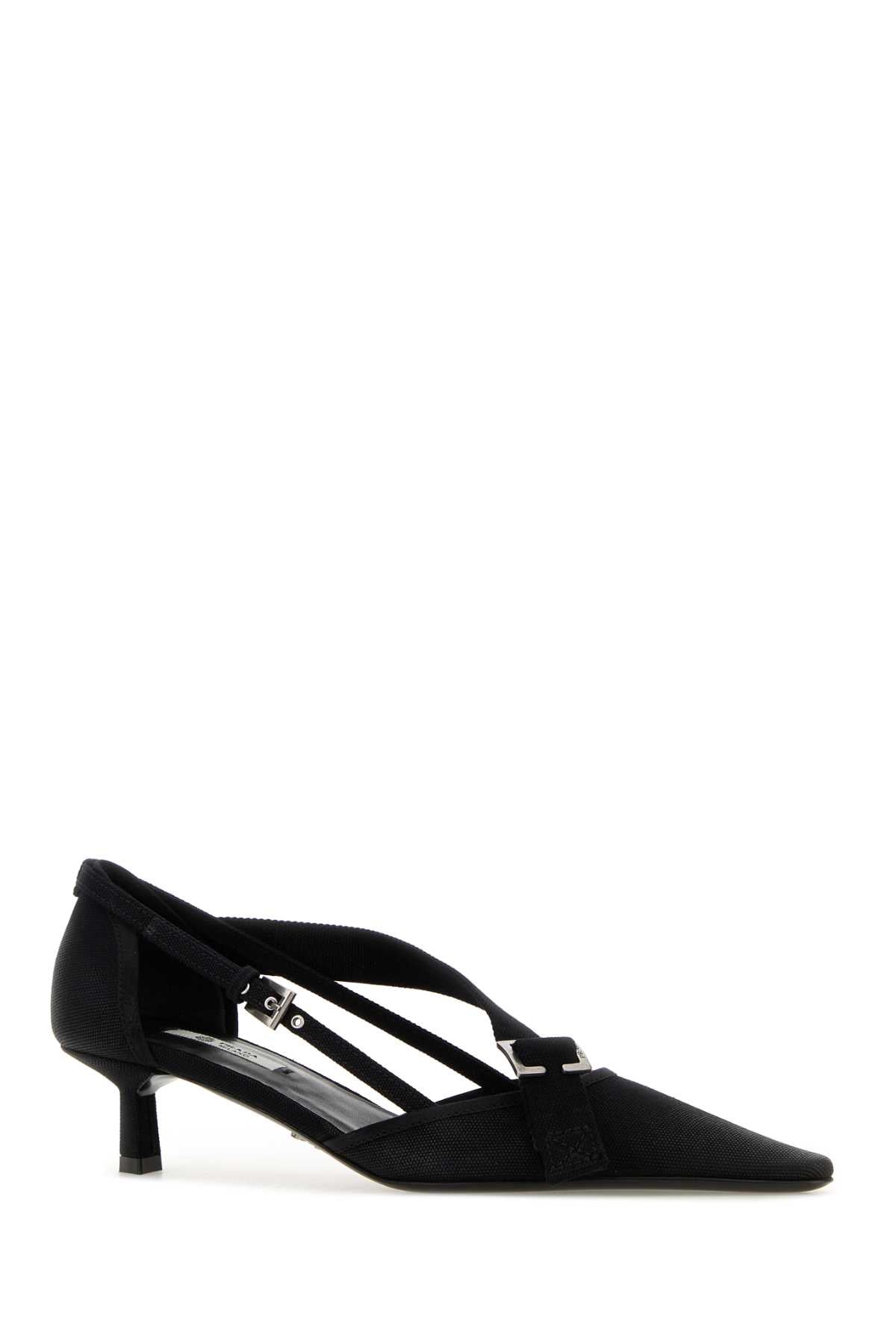 Black Canvas Pumps Nero Scarpe Con Tacco