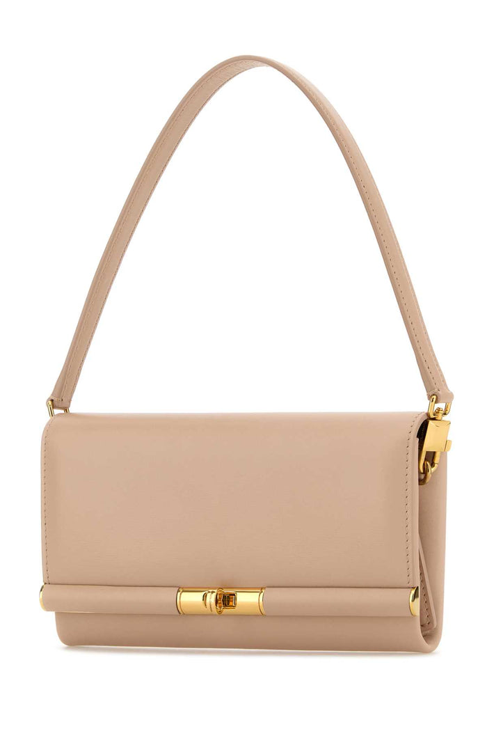 Powder Pink Leather Marlene Clutch Nudo1 Borse A Mano