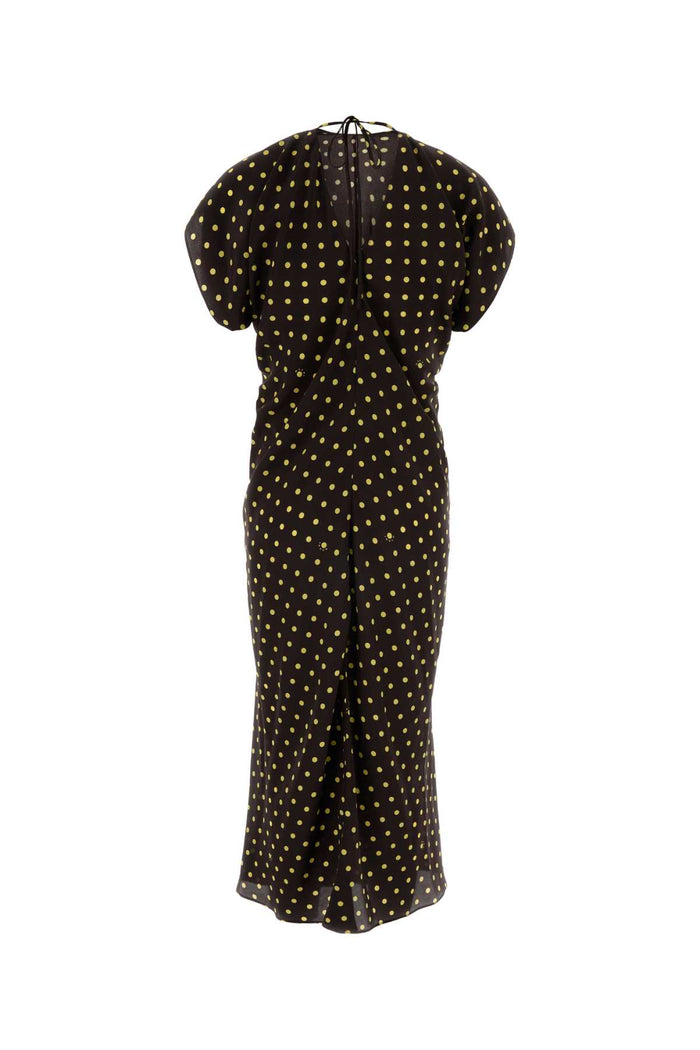 Printed Crepe Dress Sadellebrown Exterior: Silk Nylon Abiti