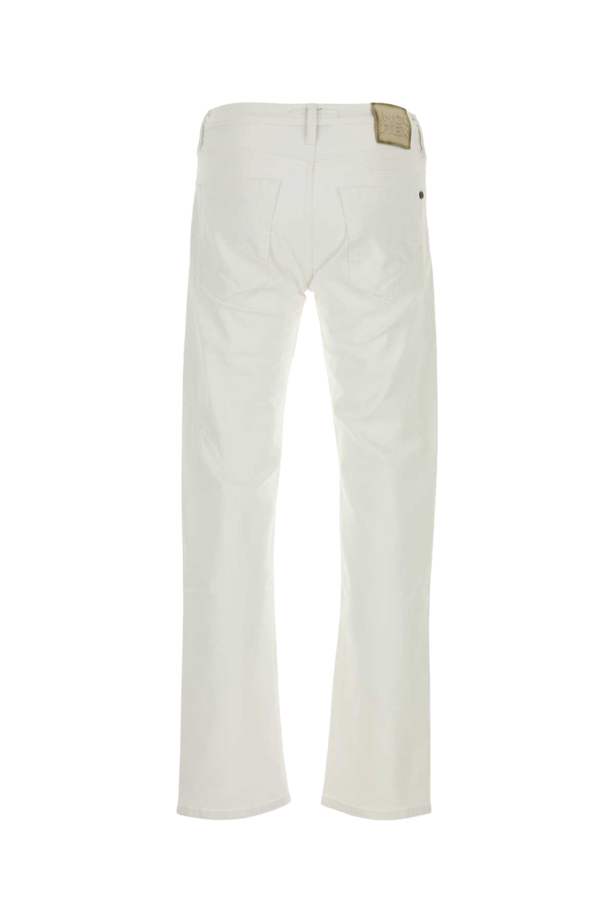 White Stretch Denim Jeans Biancoottico Exterior: Cotton Elastane