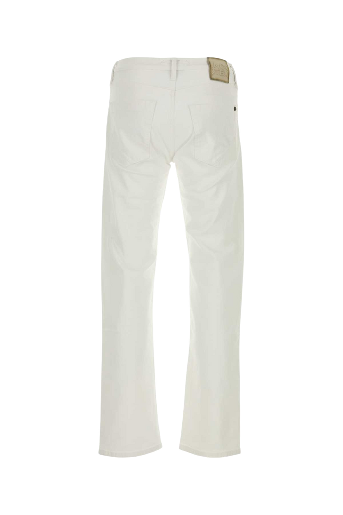 White Stretch Denim Jeans Biancoottico Exterior: Cotton Elastane
