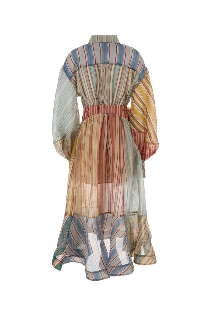 Splicedstripes Linen Silk Abiti
