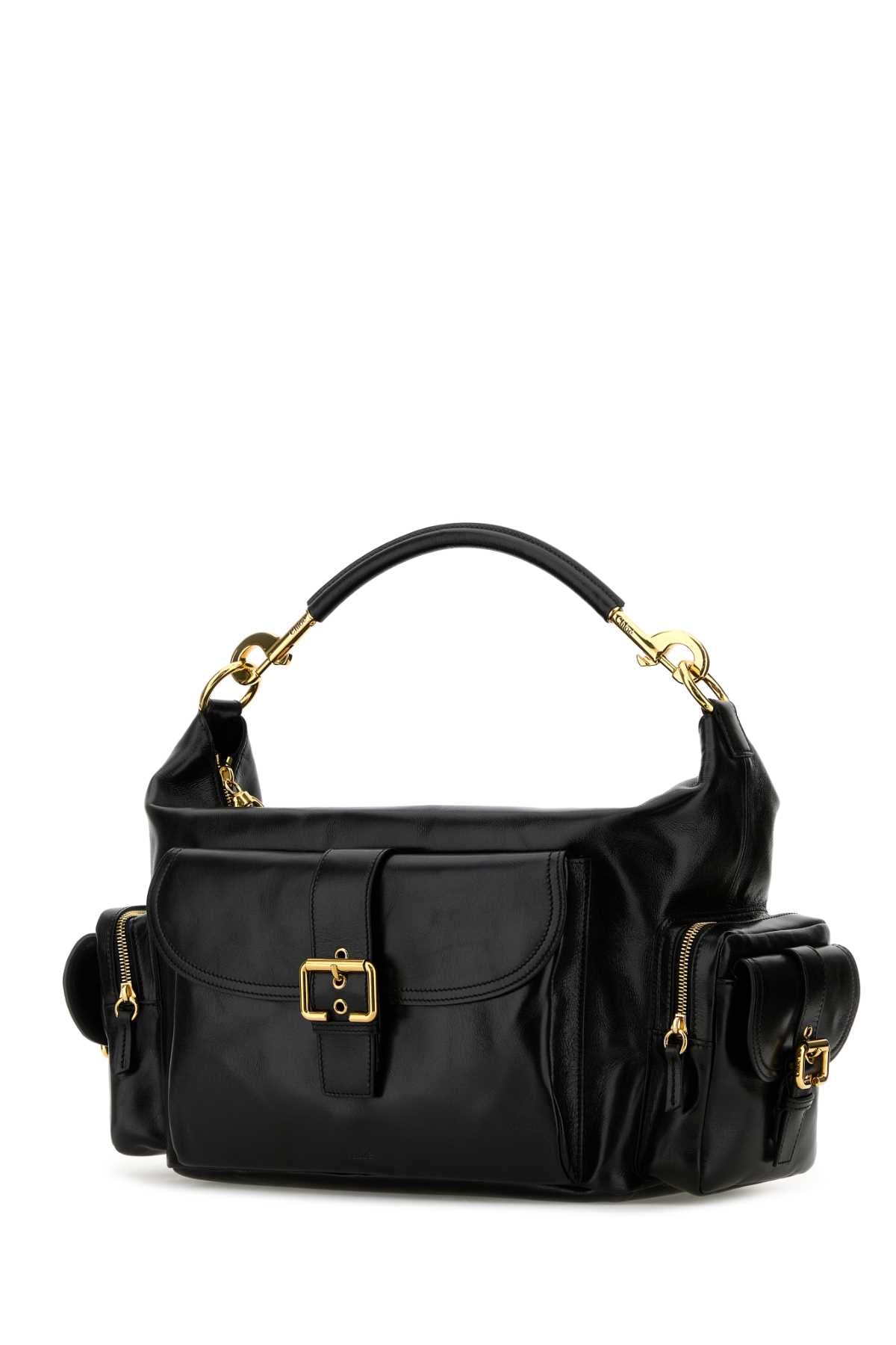 Black Leather Large Shopping Bag Borse A Mano