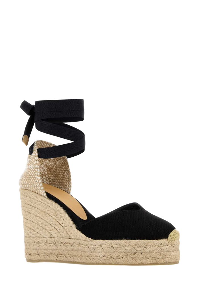 Black Canvas Chiara Wedges Negro Espadrillas