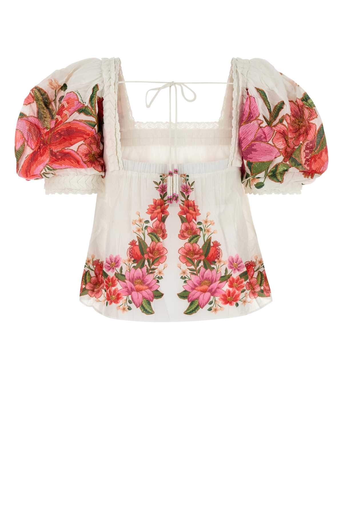 Printed Linen Blend Blouse Summerfruitoffwhite Exterior: Viscose Maglie