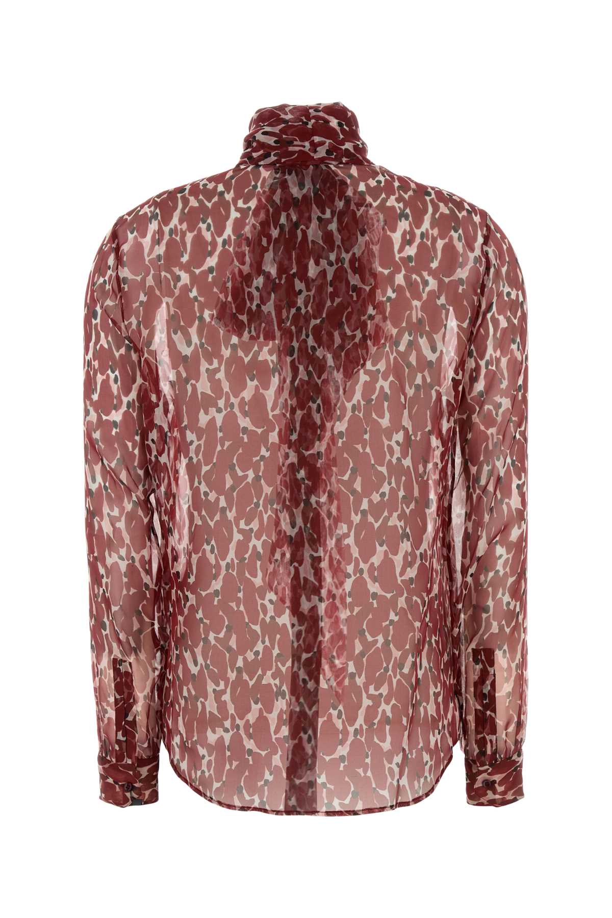 Printed Silk Shirt Craie Rouge Noir Exterior: Camicie