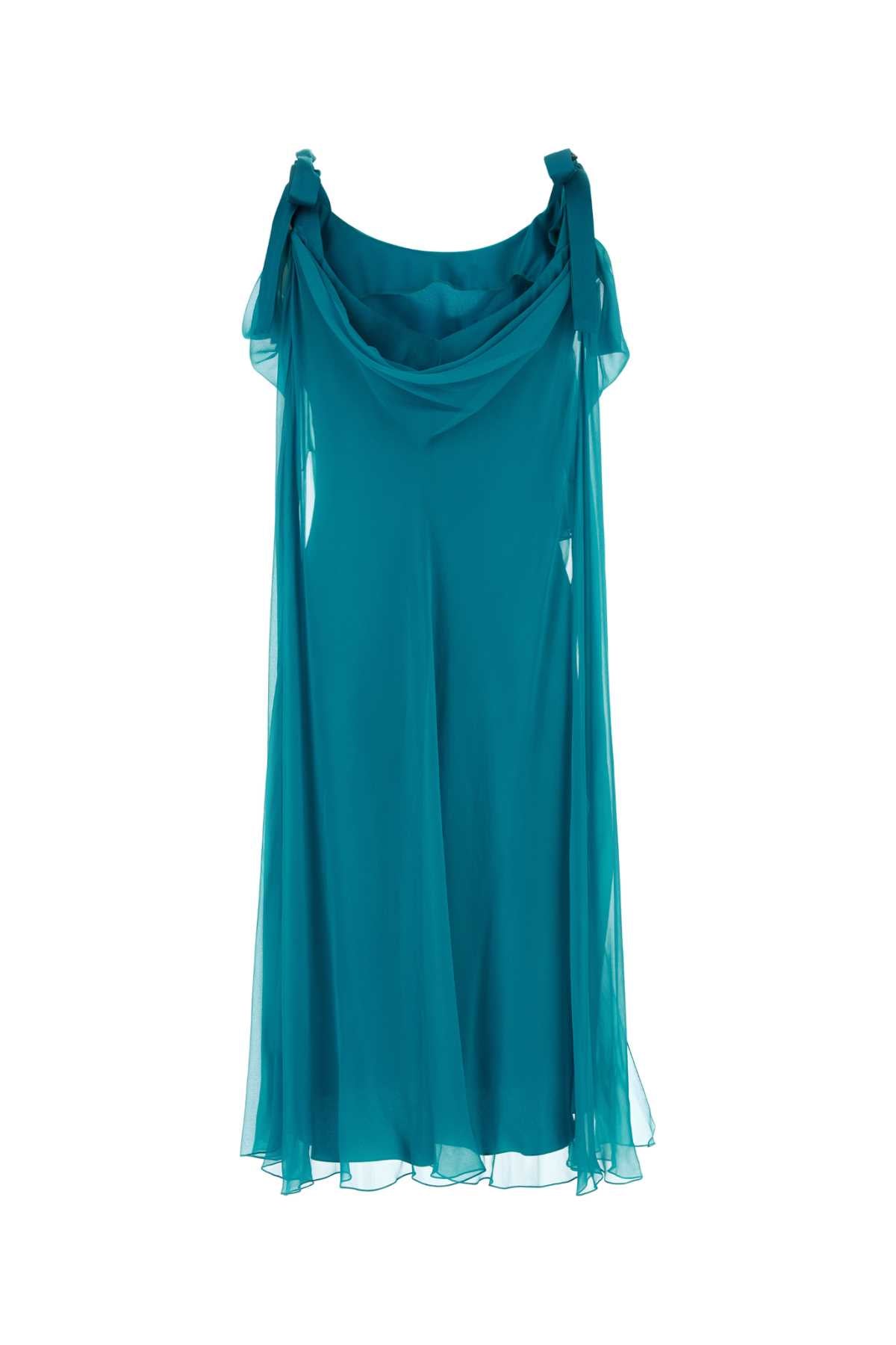 Teal Green Silk Dress Verde Abiti