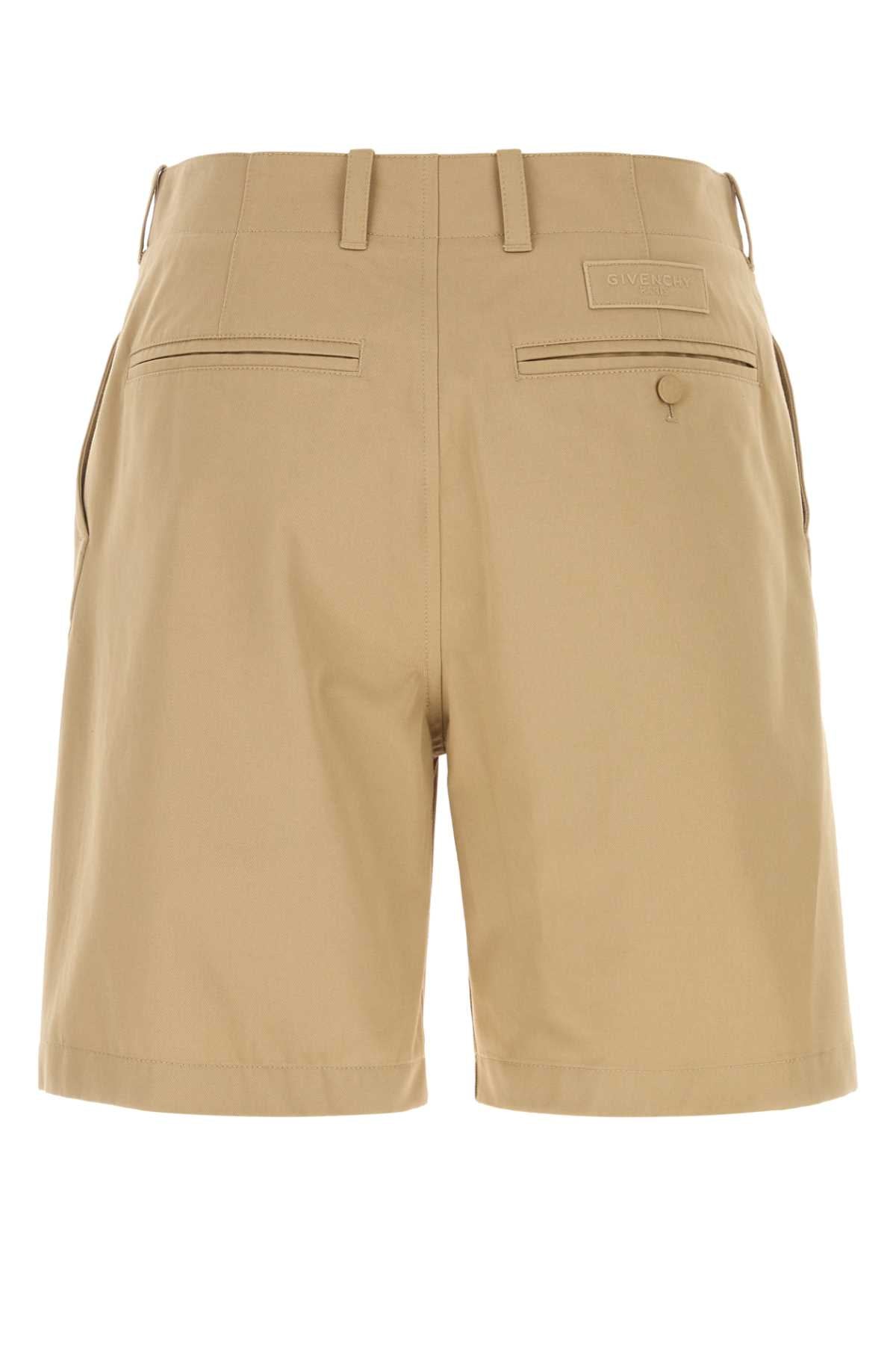 Beige Cotton Bermuda Shorts Exterior