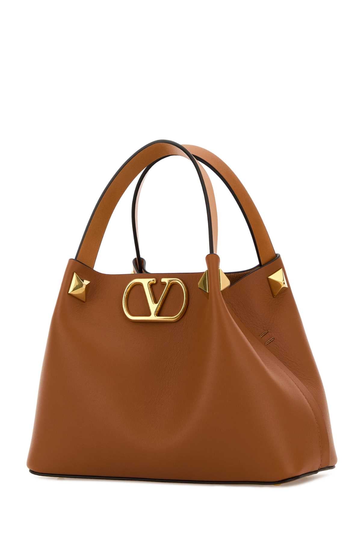 Carmel Leather Vlogo Signature Handbag Nutmegnaturalcamel Calf - Bos Taurus Borse A Mano