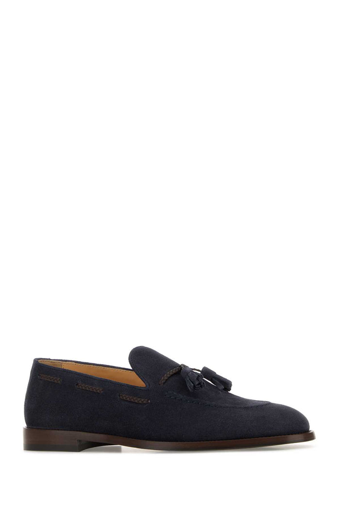 Navy Blue Suede Loafers Midnight Mocassini
