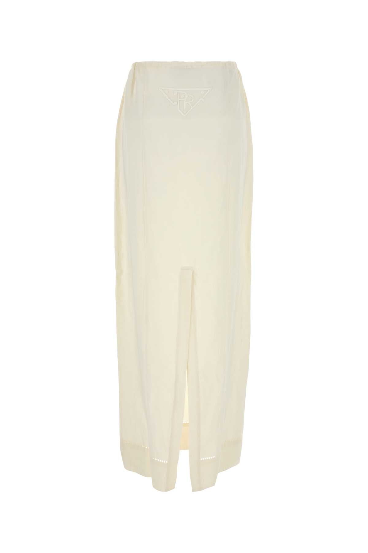Ivory Linen Skirt Avorio Gonne