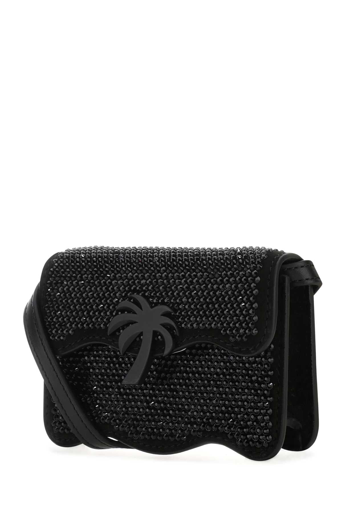 Embellished Leather Micro Palm Beach Crossbody Bag Blacksilve Borse A Tracolla
