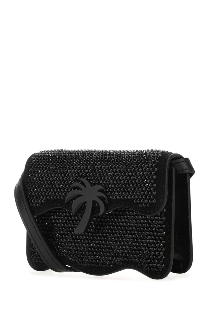 Embellished Leather Micro Palm Beach Crossbody Bag Blacksilve Borse A Tracolla