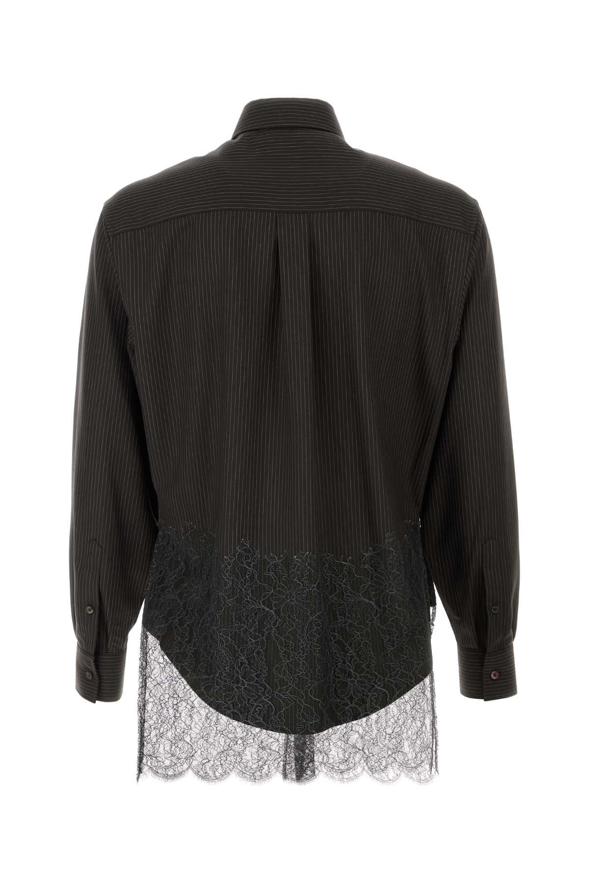 Embroidered Wool Shirt Espresso Exterior: Virgin Camicie