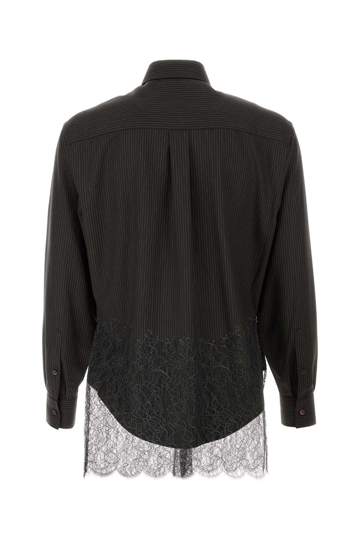 Embroidered Wool Shirt Espresso Exterior: Virgin Camicie