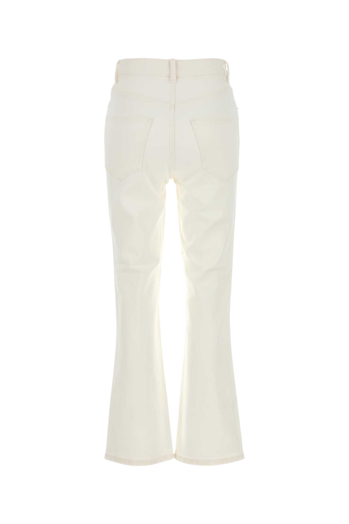 White Stretch Denim Jeans Exterior: Cotton Elastane