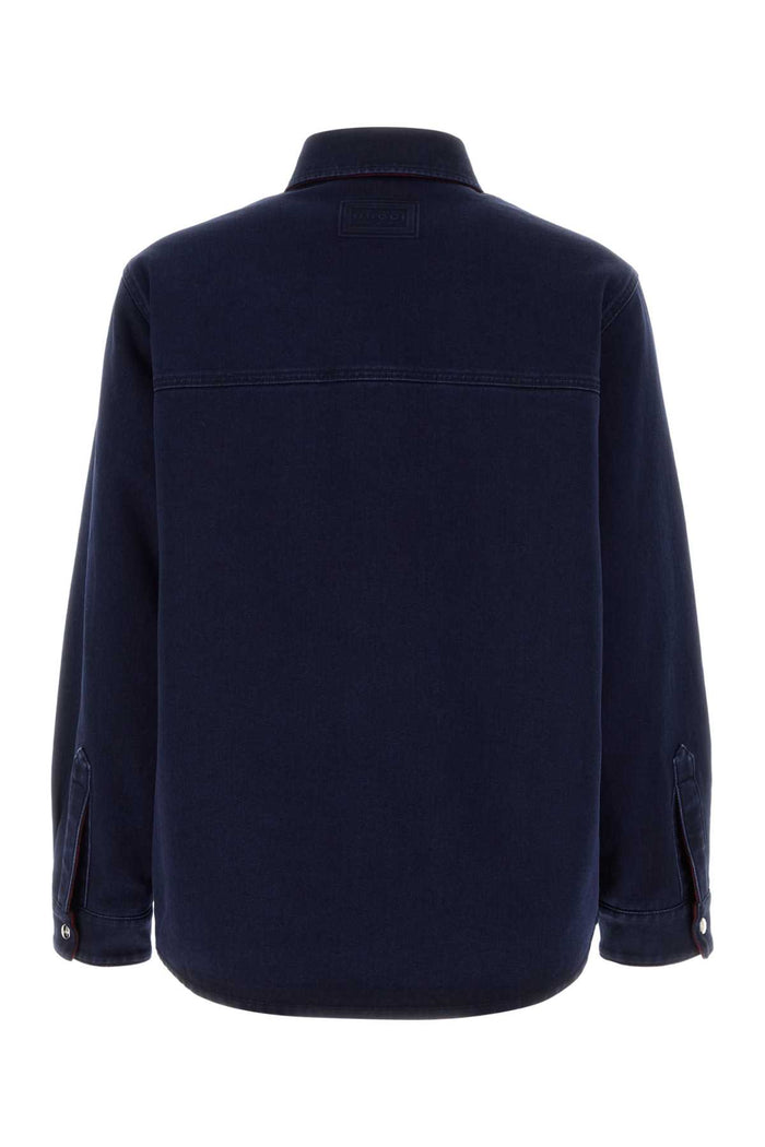 Dark Blue Denim Jacket Bluemix Fabric Maglie