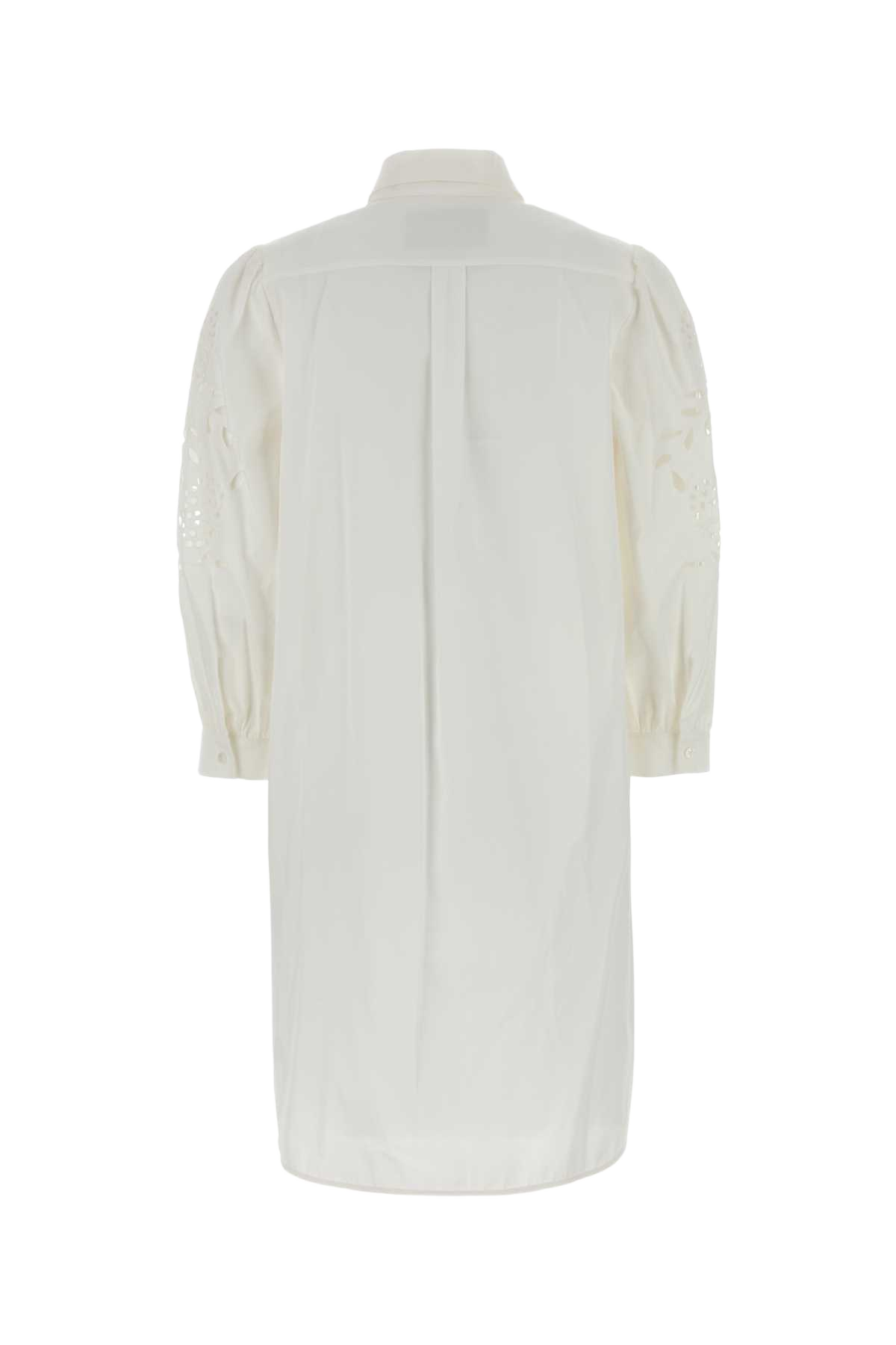 White Poplin Shirt Dress Bianco Cotton Abiti