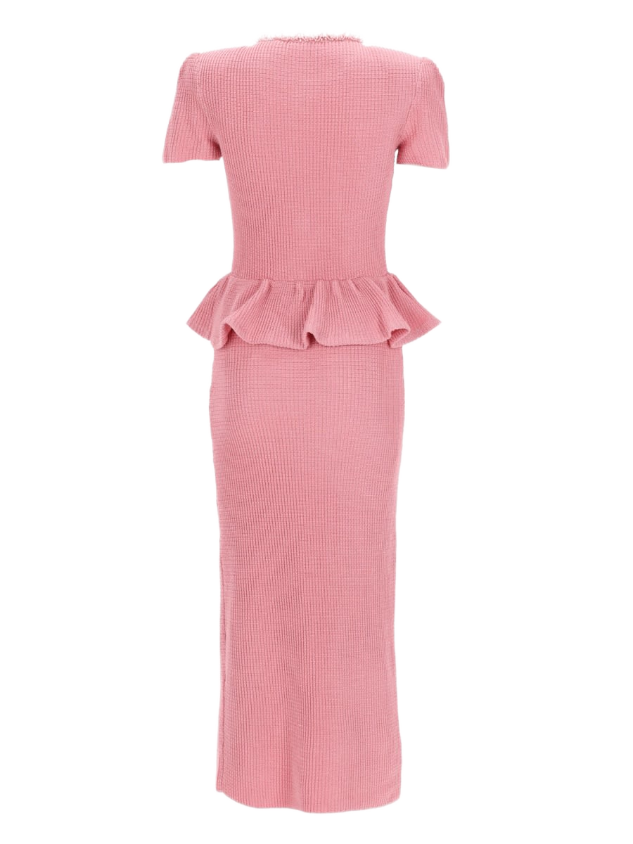 Midi Dress With Peplum And Beading Pink