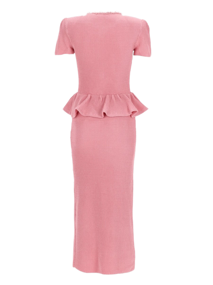 Midi Dress With Peplum And Beading Pink