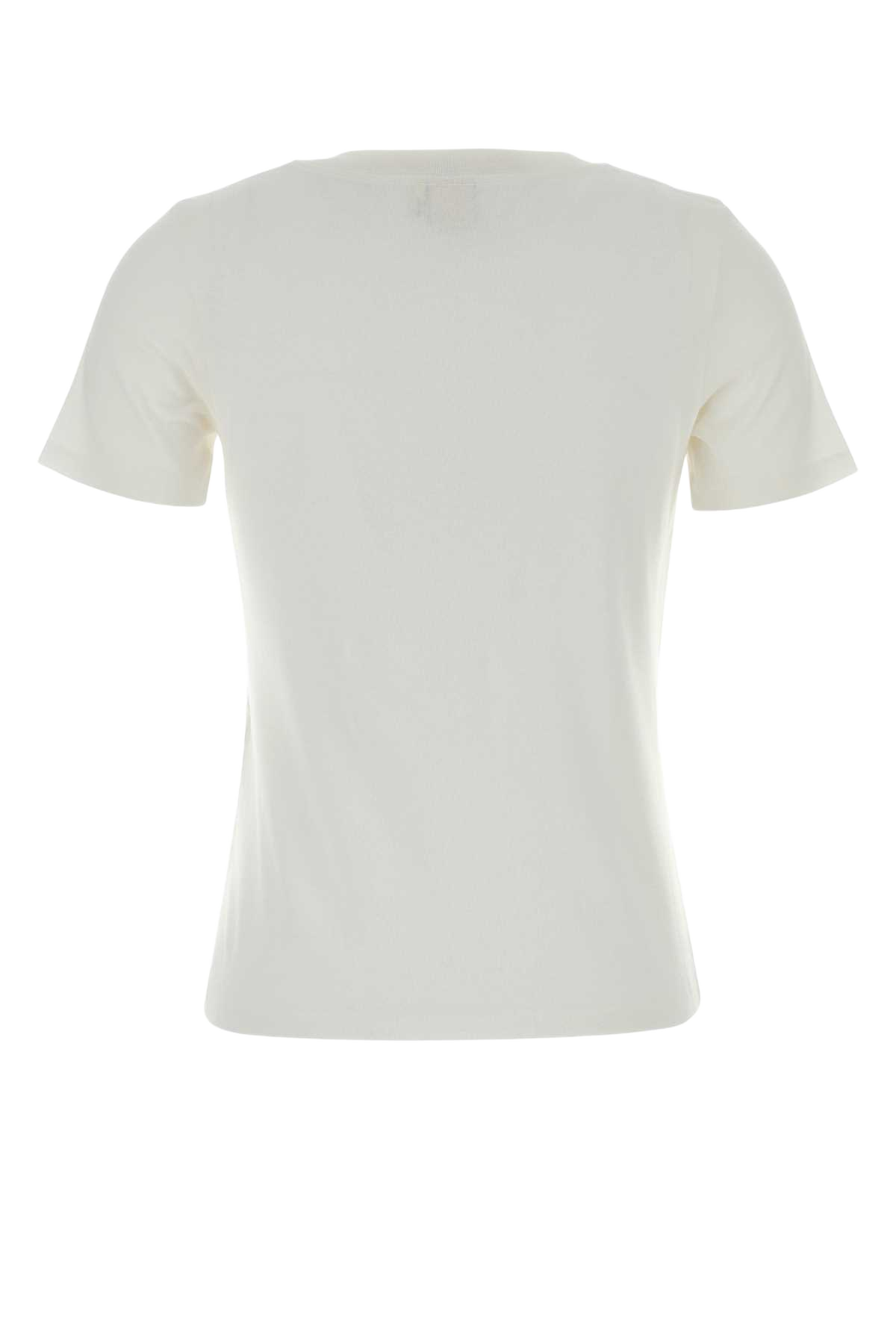 White Cotton T-Shirt Cottonribbingcotton