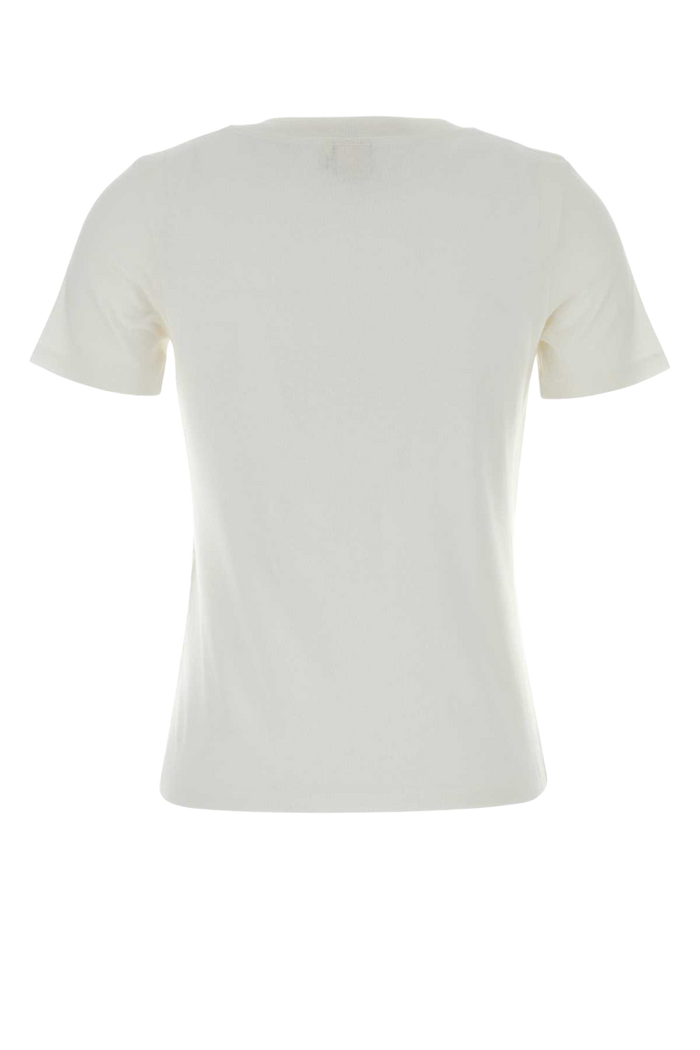 White Cotton T-Shirt Cottonribbingcotton