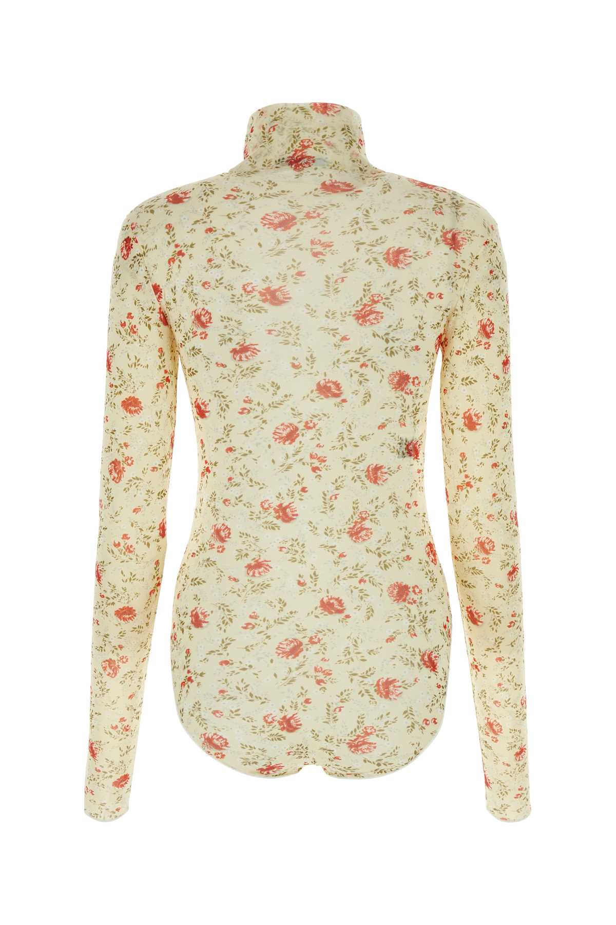 Printed Nylon Bodysuit Rosso Maglie