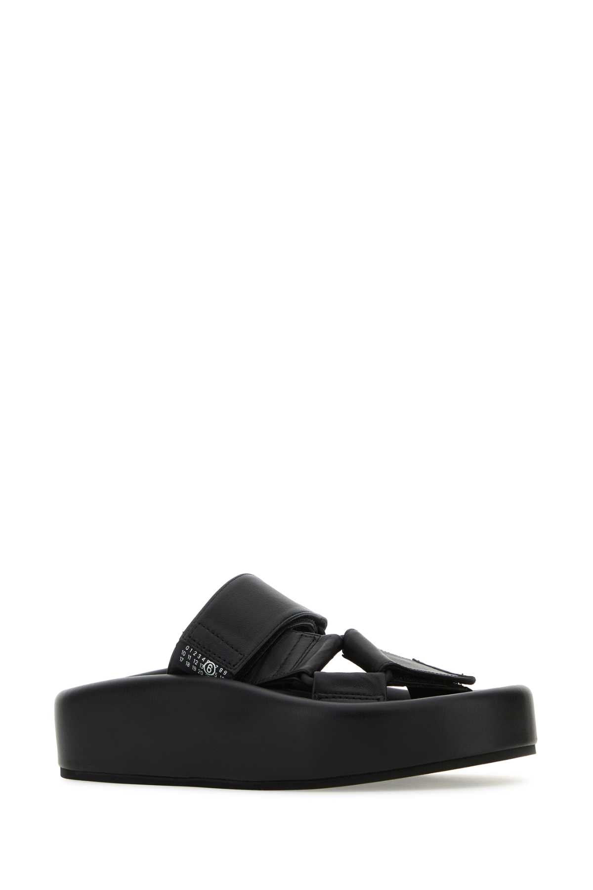 Black Leather Slippers