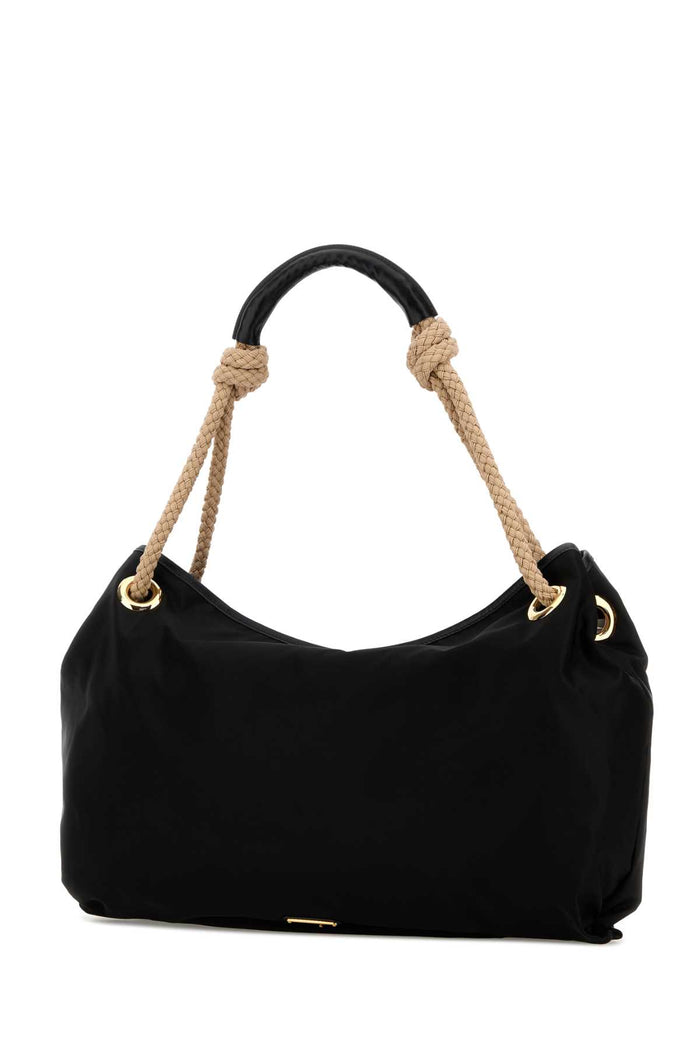 Black Fabric Shopping Bag Nero Borse A Mano