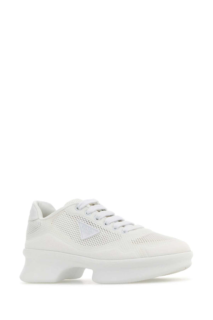 White Mesh Sneakers Bianco