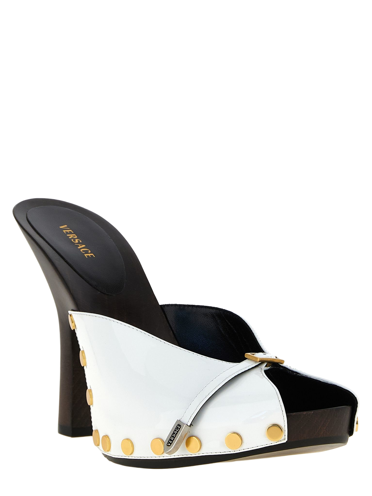 Sassi Clogs White/black Calfskin Leather (bos Taurus) Pumps