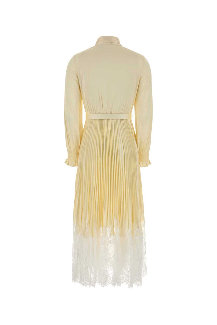 Pastel Yellow Satin Dress Abiti