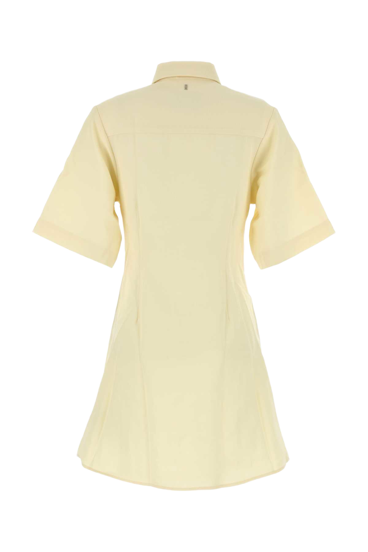 Pastel Yellow Wool Shirt Dress Beurre Exterior: Virgin Abiti