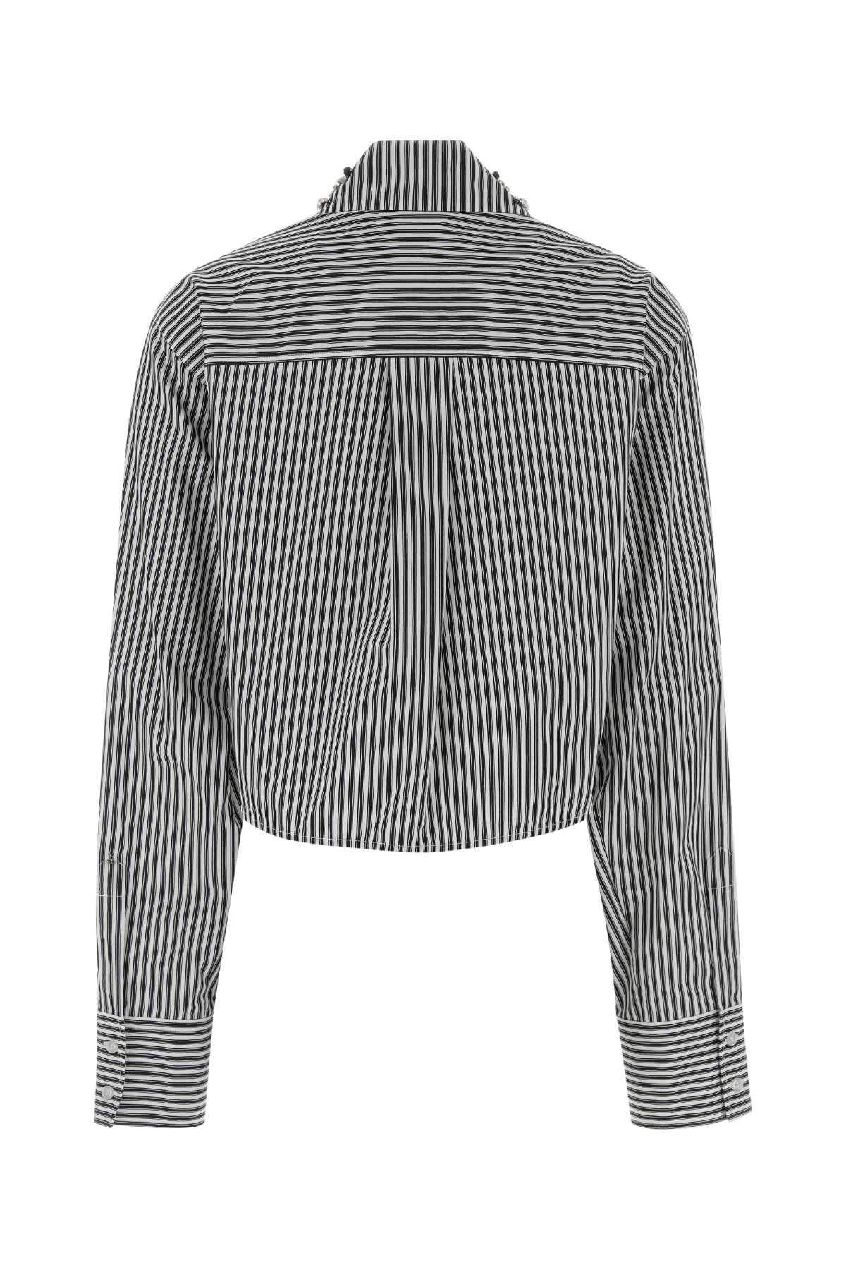 Embroidered Poplin Quagga Shirt Nero Exterior: Cotton Camicie