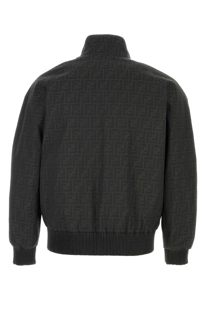 Embroidered Polyester Blend Bomber Jacket Tabacco Giubbini