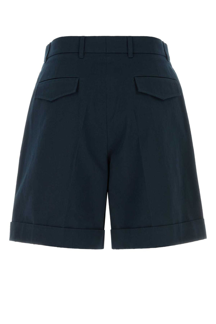 Navy Blue Cotton Bermuda Shorts Exterior