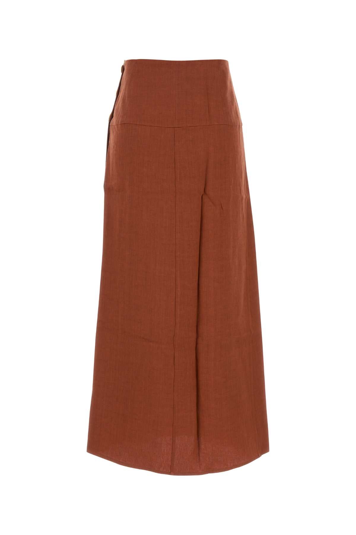 Brick Linen Haifal Skirt Harissa Exterior: Organic Gonne