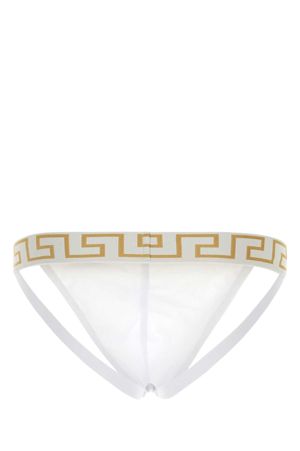 White Stretch Cotton Brief Whitegreekgold 1.outer Fabric:elastane Intimo