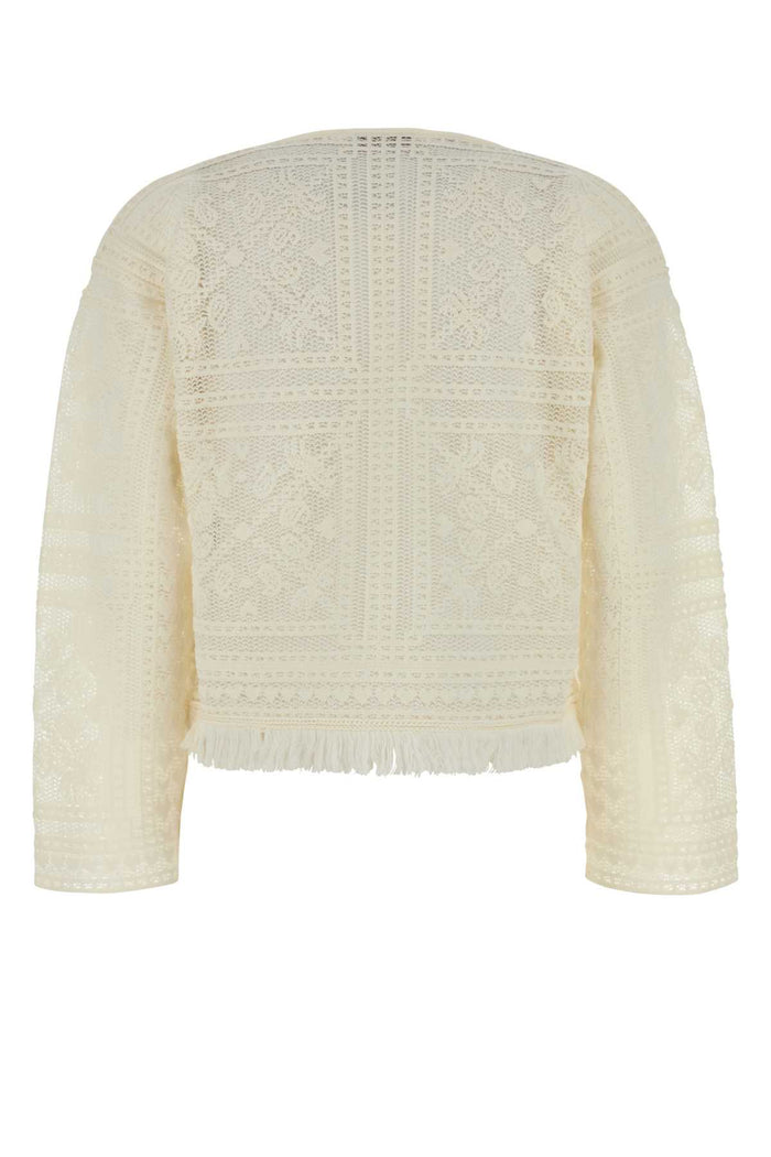 White Crochet Kiss By The Book Sweater Camicie