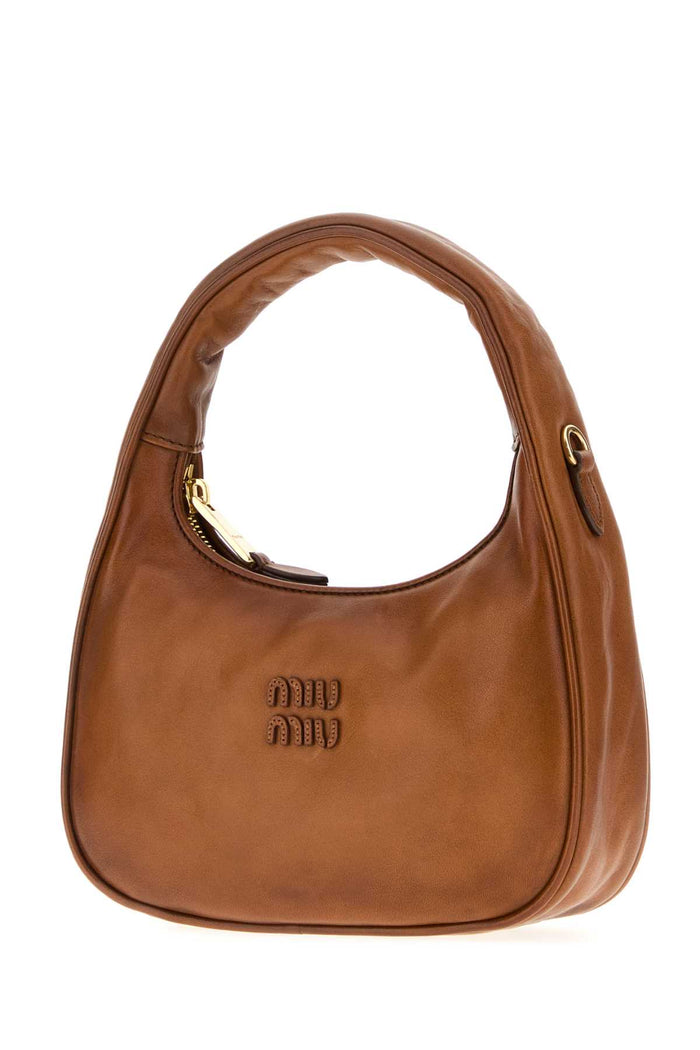 Caramel Leather Wander Handbag Cognac Vitello Borse A Mano