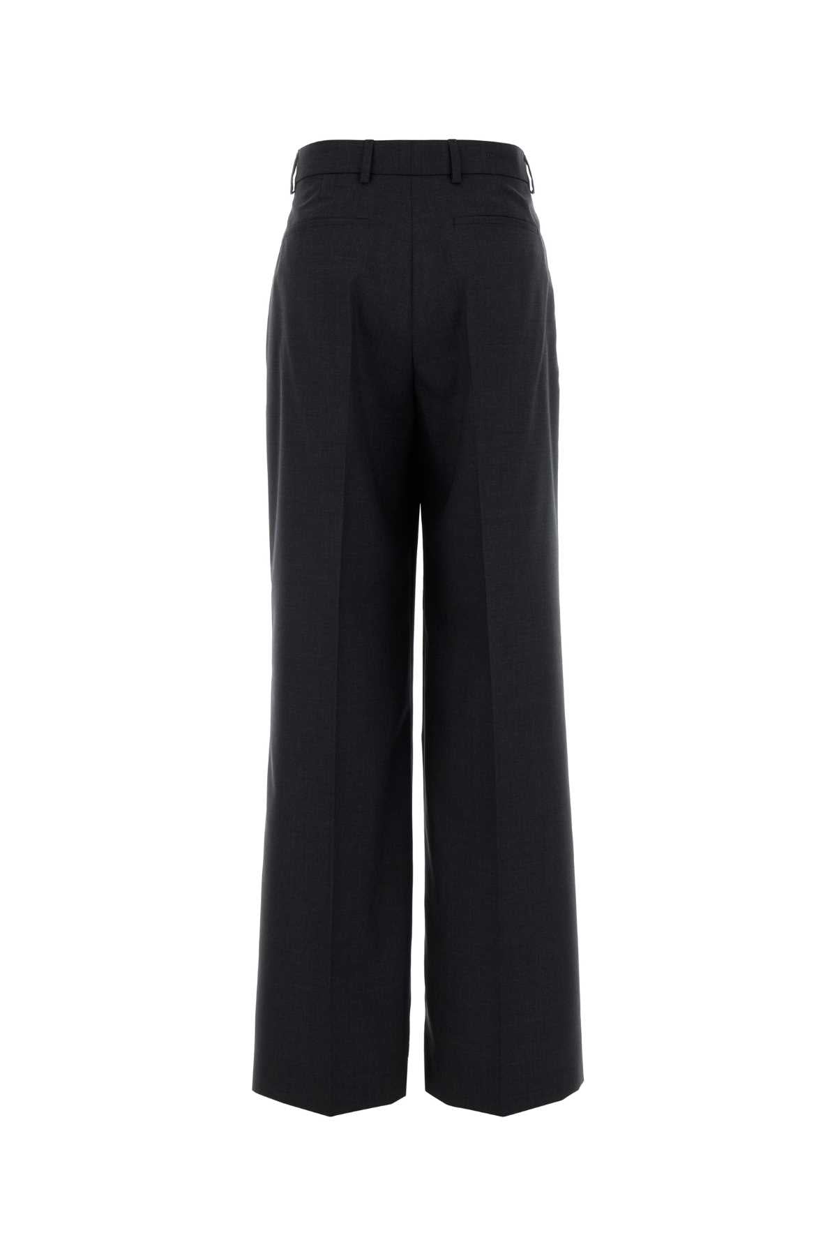 Charcoal Wool Wide-Leg Pant Grey T Woolmother Pearl Pantaloni